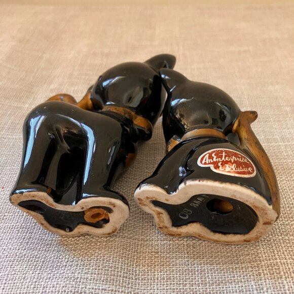 Vintage Lefton Diamond Eyed Black Cats Salt and Pepper Shakers - Picture 6 of 12